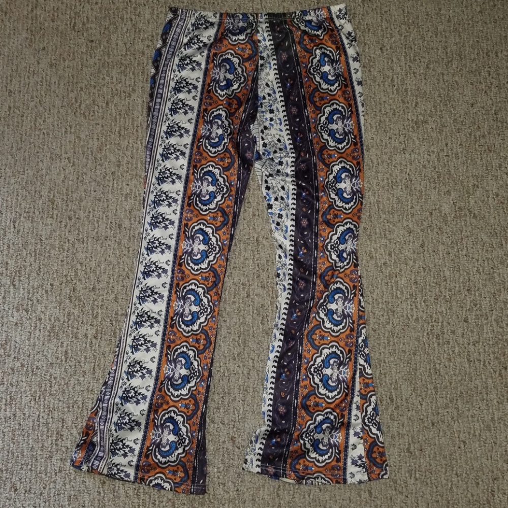 Stretchy bell bottom boho pants